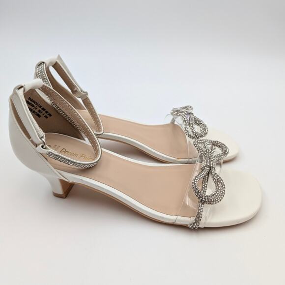 Dream Pairs Girls Ankle Strap Low Heel Sandals Bow Flower Size US6M EU38.5 - Picture 3 of 11